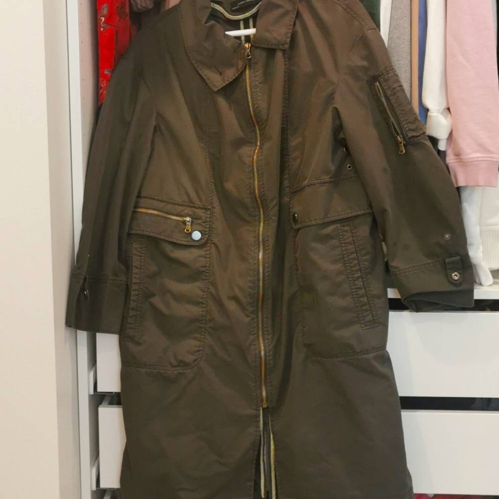 zara green trench
